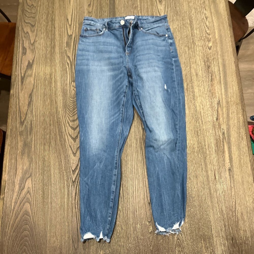 LOFT Skinny Ankle Jeans Pockets Distressed Casual Denim Medium Wash Size 29/8